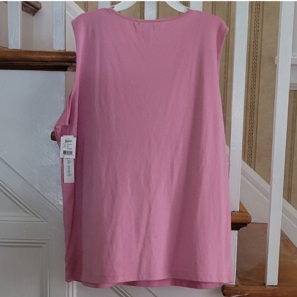 HASTING & SMITH Pink Tank Top Plus Size 1X - Picture 2 of 5